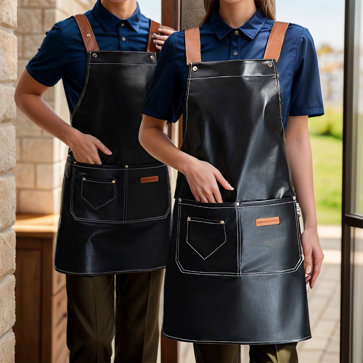 Woodworking Apron - 1피스 조절 가능한 PU 인조 가죽