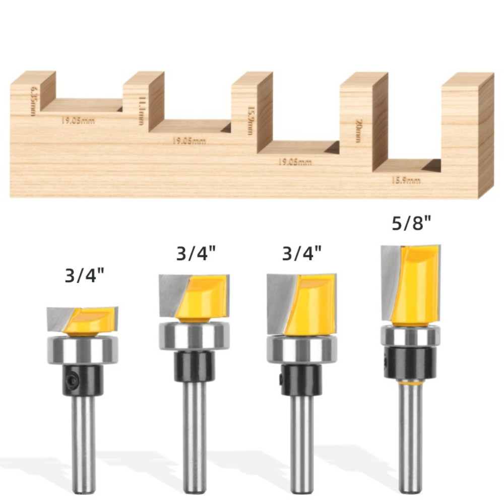 1/4인치 샹크 플러시 트림 라우터 비트(베어링 카바이 - Woodworking Templates 리뷰 및 가격