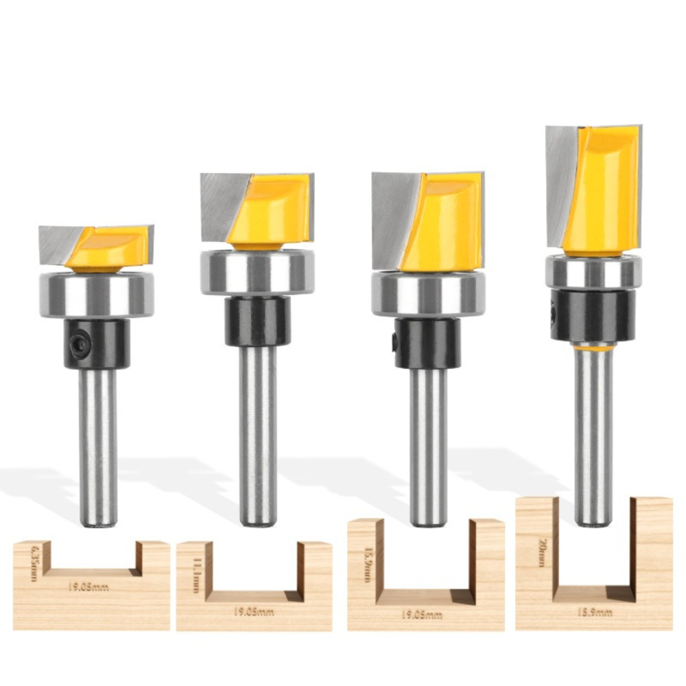 1/4인치 샹크 플러시 트림 라우터 비트(베어링 카바이 - Woodworking Templates 리뷰 및 가격