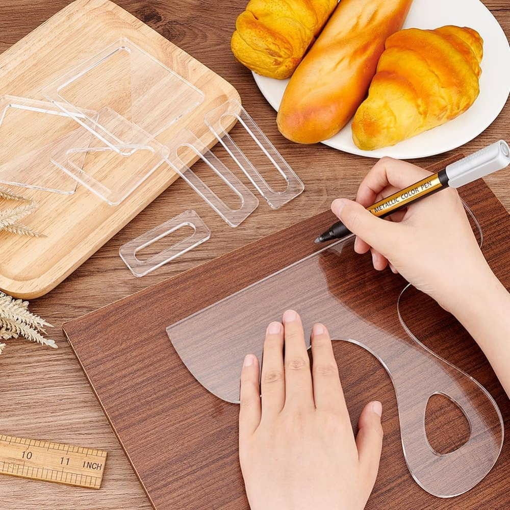 7개 세트 샤쿠테리 템플릿 아크릴 핸들 커팅 보드 라우 - Woodworking Templates 리뷰 및 가격