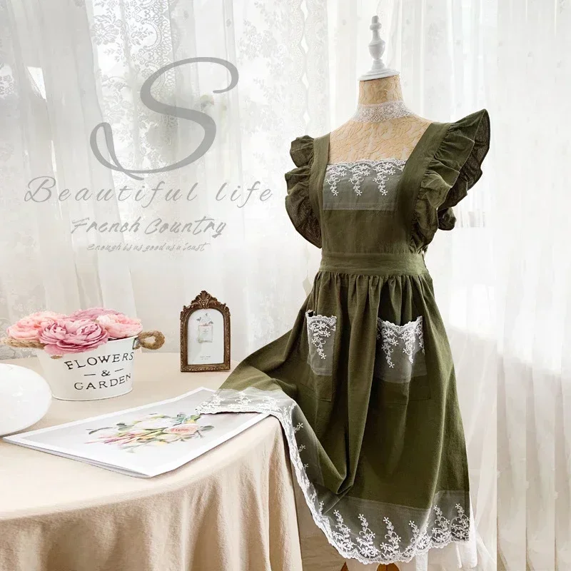 여성 여성 앞치마 코튼 린넨 앞치마 드레스 가든 카페  - Woodworking Apron 리뷰 및 가격