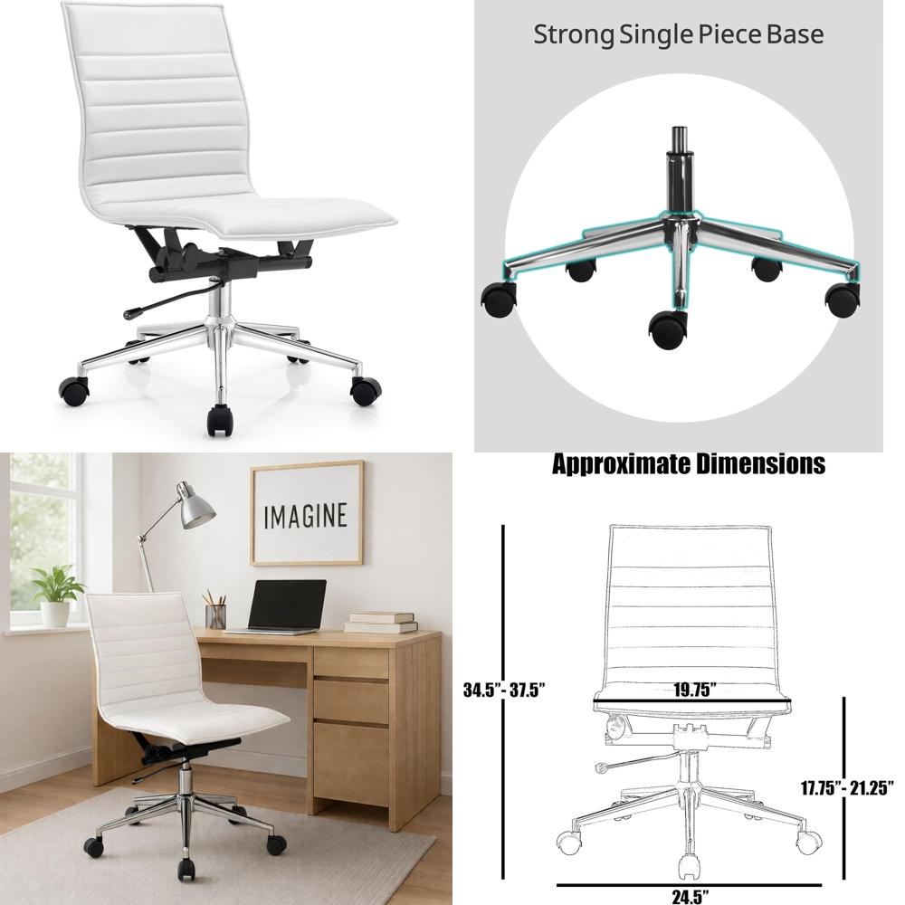 등받이가 골이 있는 패딩 처리된 PU 가죽 책상 의자, - Woodworking Desk Chair 리뷰 및 가격