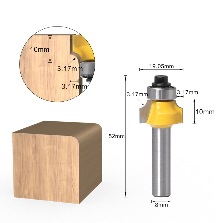 8mm 샹크 라운드 코너 라우터 비트 카바이드 팁 목공 - Woodworking Nc 리뷰 및 가격