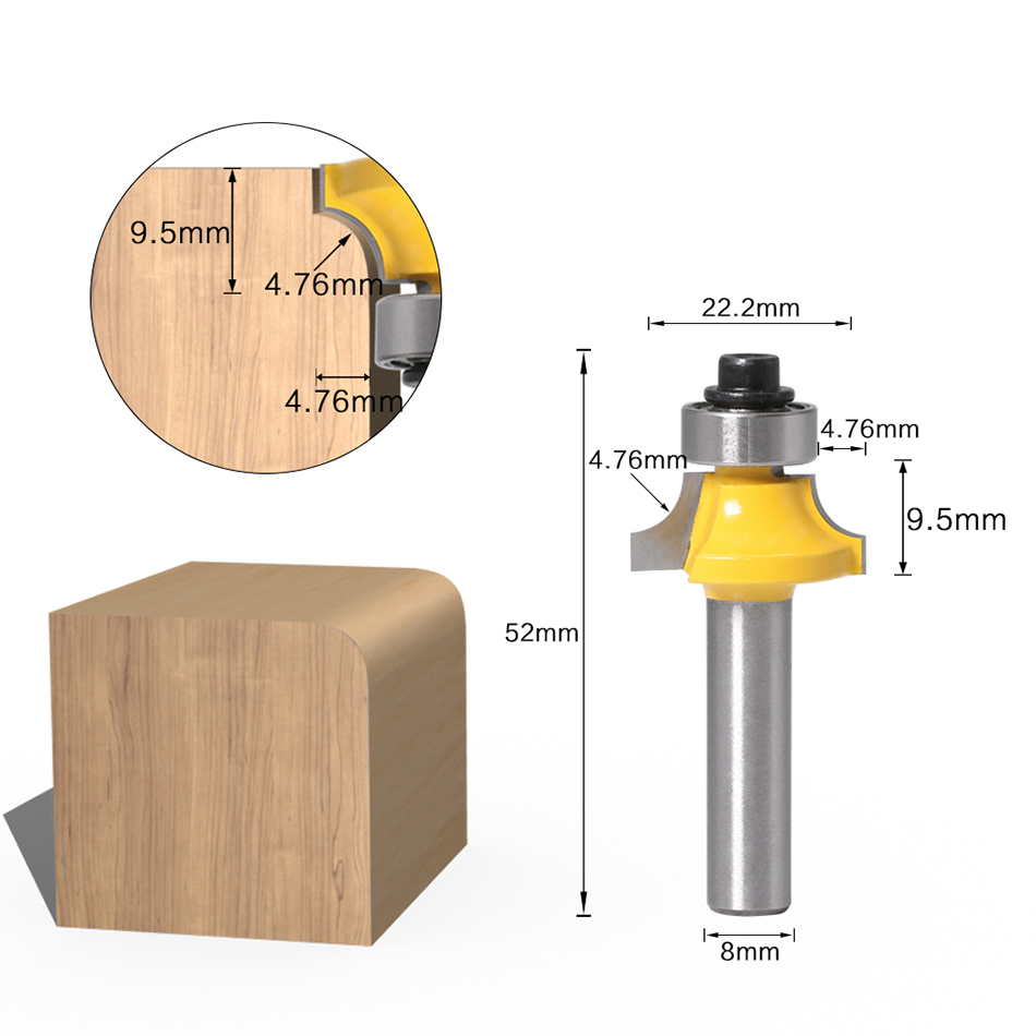 8mm 샹크 라운드 코너 라우터 비트 카바이드 팁 목공 - Woodworking Nc 리뷰 및 가격