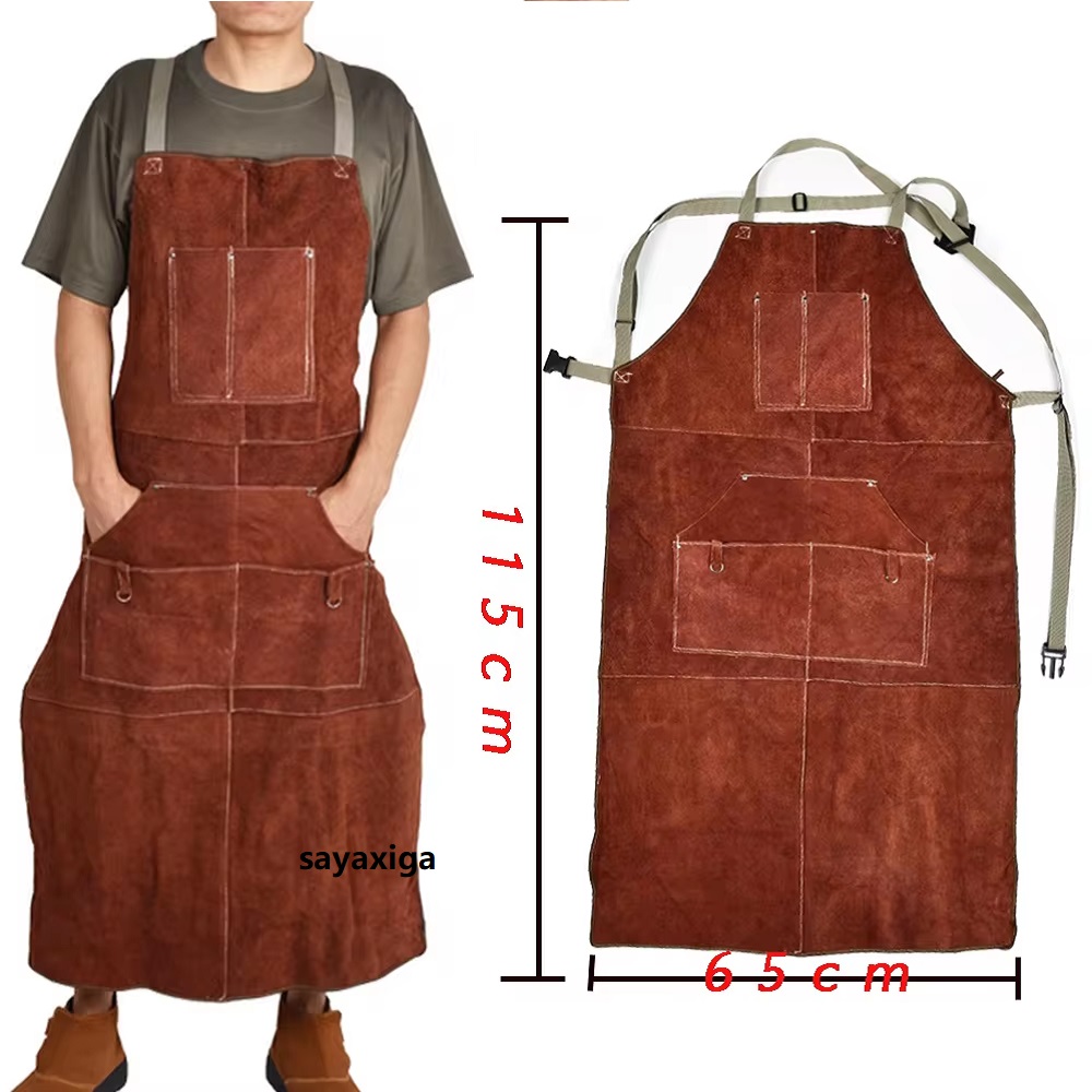 소가죽 용접복 앞치마 세탁 가능한 단열 소가죽 용접 앞 - Woodworking Apron 리뷰 및 가격
