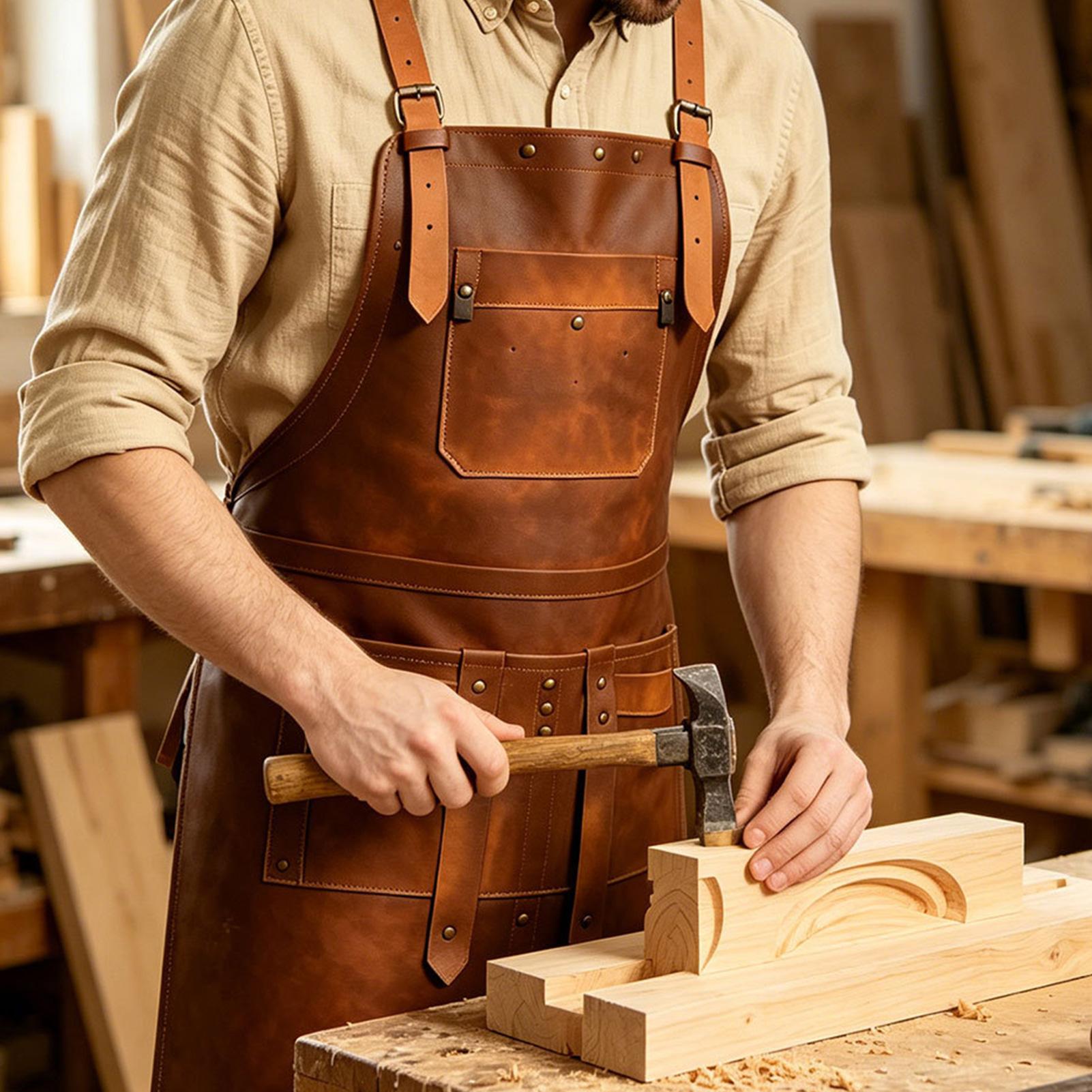 다양한 포켓이 있는 가죽 앞치마, 방수 조절 가능한 스 - Woodworking Apron 리뷰 및 가격